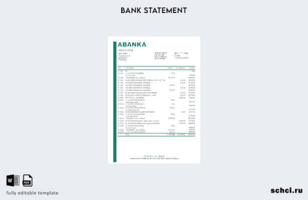 цифровая загрузка шаблона Excel выписки по счету Abanka в Словении